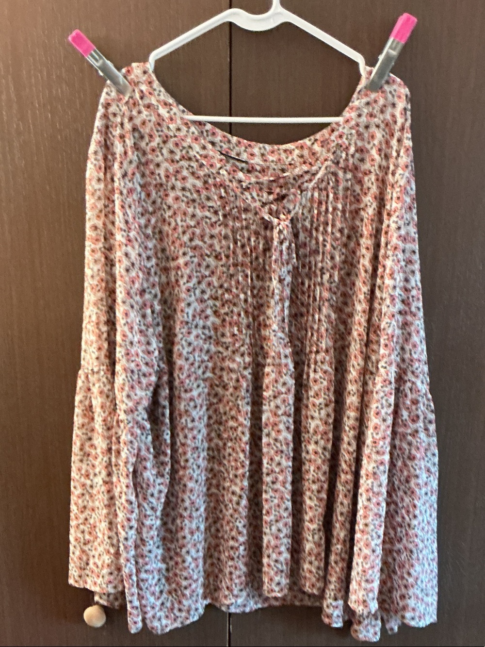 Floral Peasant Blouse - Pink Multi